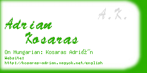 adrian kosaras business card